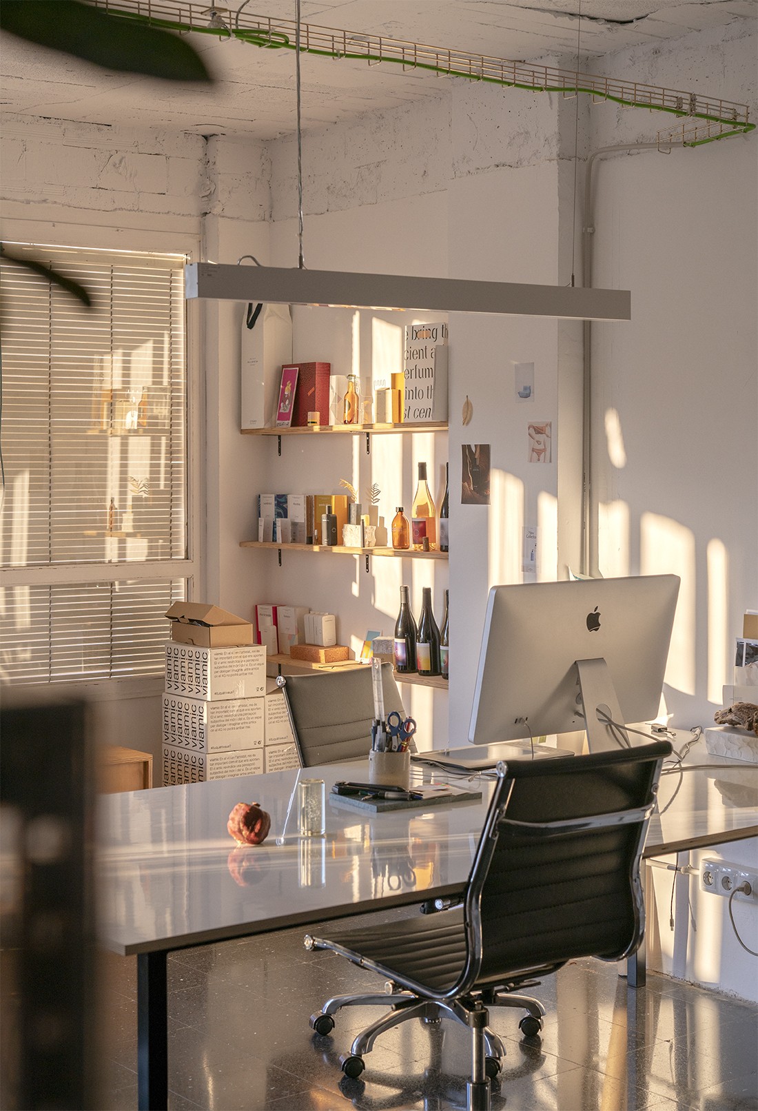 RealStories office with a view of a desk with a computer