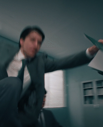 Animated gif representing a person singing and dancing while giving a speech