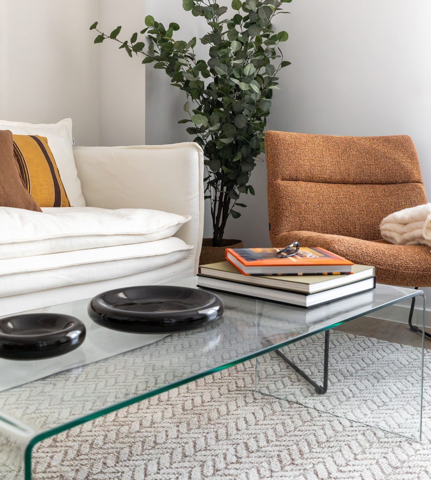 Detalle del salón de una vivienda de Serenia Valdebebas
